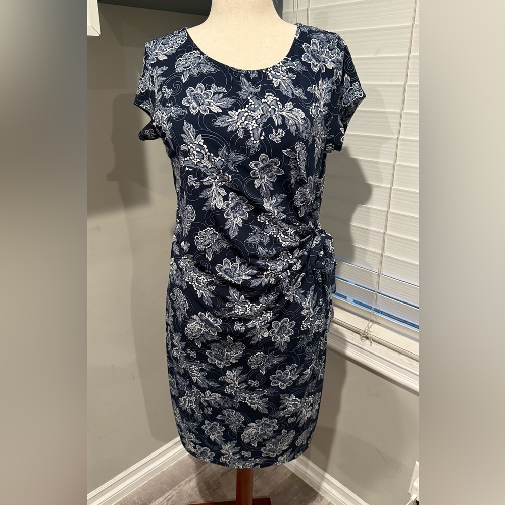 Max Floral Print Surplice Faux Tie Waist Wrap Dress
